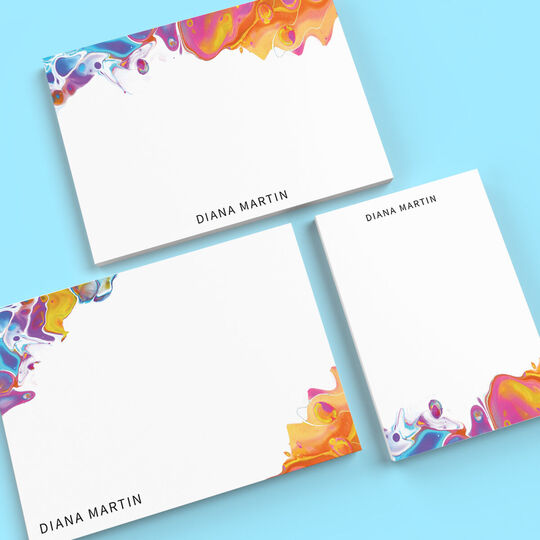 Colorful Waves Flat Note Card Collection